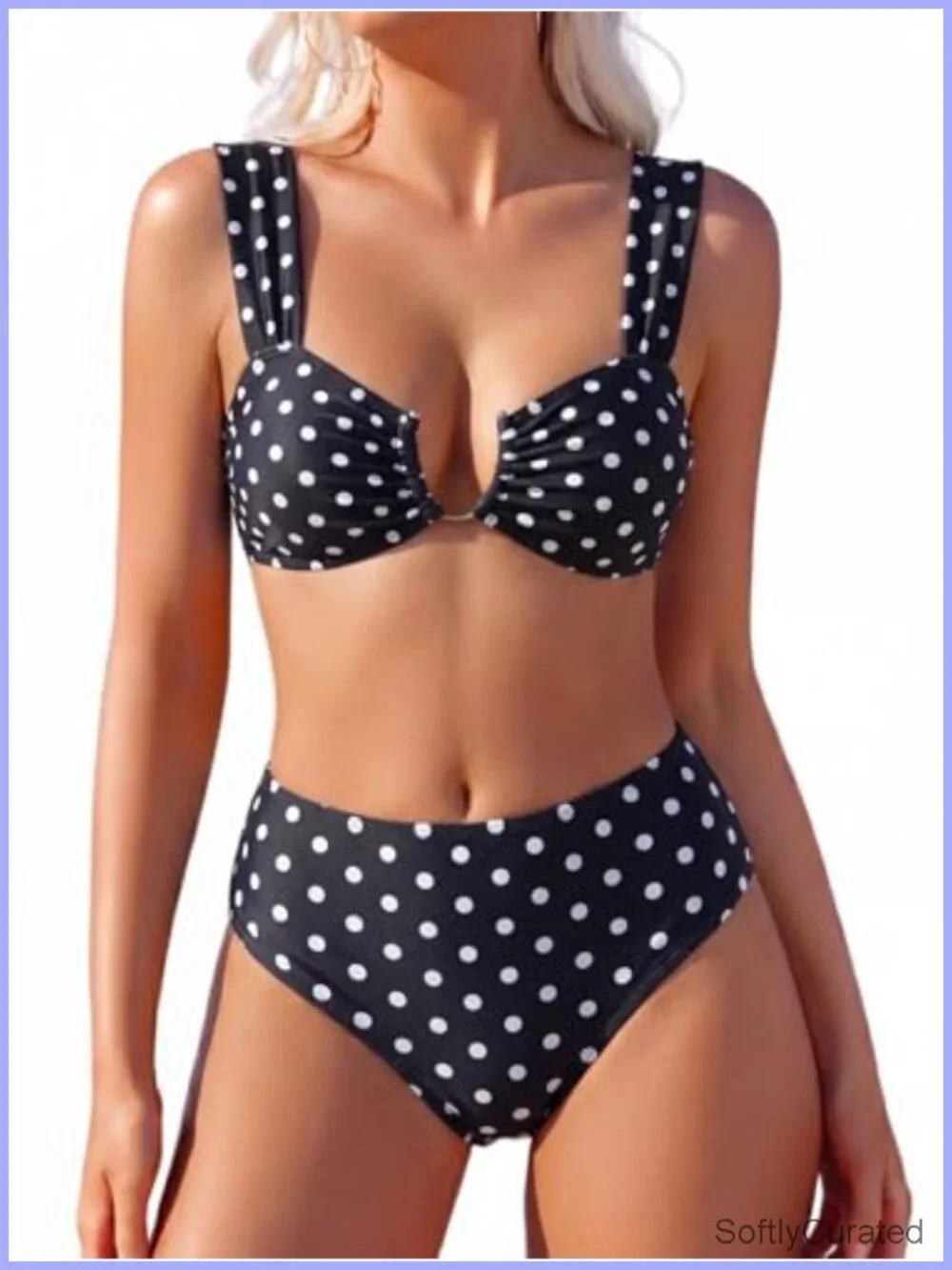 High Waisted Bikini Set with Adjustable Straps and Removable Pads